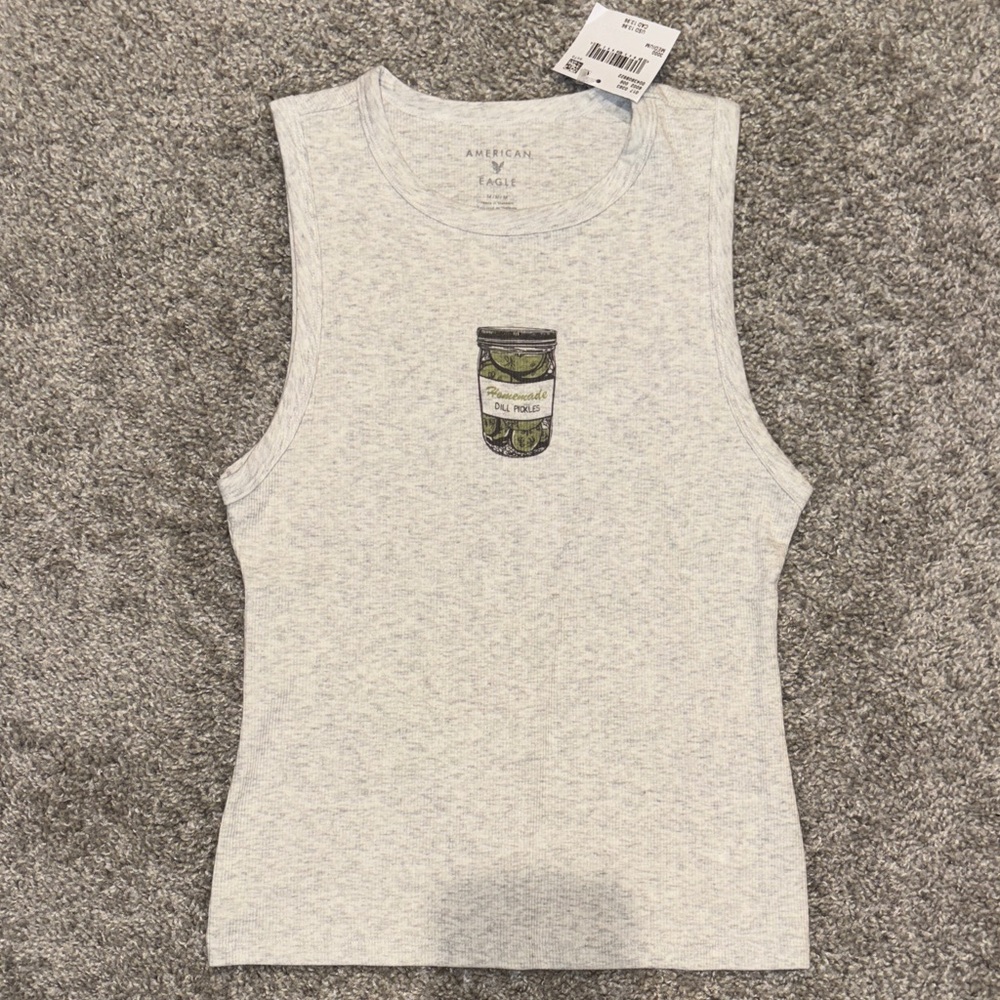 American Eagle Outfitters Light Gray Muscle Tee